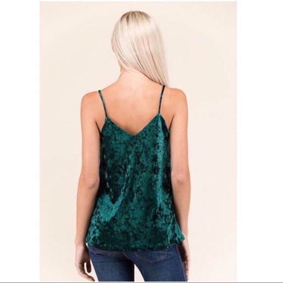 Emerald Crushed Velvet Cami - Picture 2 of 3